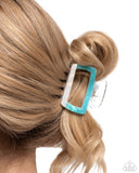 Transparent Texture - Blue Hair Clip - Paparazzi Accessories Hair Clip Bedazzle Me Pretty Mobile Fashion Boutique