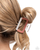 Transparent Texture - Orange Hair Clip - Paparazzi Accessories Hair Clip Bedazzle Me Pretty Mobile Fashion Boutique