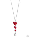 Treasured Tiers - Red Lanyard - Paparazzi Accessories Lanyard Bedazzle Me Pretty Mobile Fashion Boutique