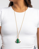 Tree Frog - Gold Lanyard - Paparazzi Accessories Lanyard Bedazzle Me Pretty Mobile Fashion Boutique