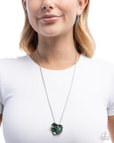 Tree Frog Tapestry - Green Necklace - Paparazzi Accessories Necklace Bedazzle Me Pretty Mobile Fashion Boutique