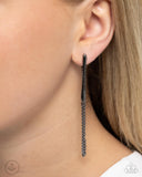 Trenchant Tease - Black Post Earrings - Paparazzi Accessories Post Earrings Bedazzle Me Pretty Mobile Fashion Boutique