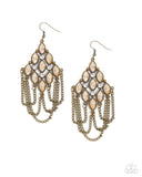 Trenchant Transformation - Brass Earrings - Paparazzi Accessories Earrings Bedazzle Me Pretty Mobile Fashion Boutique