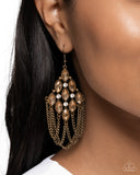 Trenchant Transformation - Brass Earrings - Paparazzi Accessories Earrings Bedazzle Me Pretty Mobile Fashion Boutique