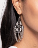Trenchant Transformation - Silver Earrings - Paparazzi Accessories Earrings Bedazzle Me Pretty Mobile Fashion Boutique