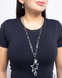 Trendy Tenure - Silver Lanyard - Paparazzi Accessories Lanyard Bedazzle Me Pretty Mobile Fashion Boutique