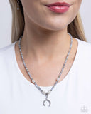 Trendy Trenchant - Silver Necklace - Paparazzi Accessories Necklace Bedazzle Me Pretty Mobile Fashion Boutique