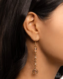Trendy Trimming - Gold Earrings - Paparazzi Accessories Earrings Bedazzle Me Pretty Mobile Fashion Boutique