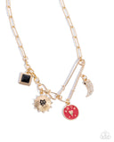Trendy Trinket - Gold Necklace - Paparazzi Accessories Necklace Bedazzle Me Pretty Mobile Fashion Boutique
