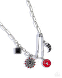 Trendy Trinket - Red Necklace - Paparazzi Accessories Necklace Bedazzle Me Pretty Mobile Fashion Boutique