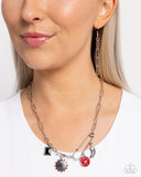 Trendy Trinket - Red Necklace - Paparazzi Accessories Necklace Bedazzle Me Pretty Mobile Fashion Boutique