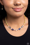 Trendy Tutor - Yellow Necklace - Paparazzi Accessories Necklace Bedazzle Me Pretty Mobile Fashion Boutique