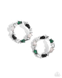 Triangular Talent - Green Post Earrings - Paparazzi Accessories Post Earrings Bedazzle Me Pretty Mobile Fashion Boutique