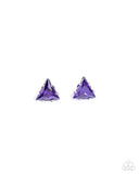 Triangular Twinkle - Purple Post Earrings - Paparazzi Accessories Post Earrings Bedazzle Me Pretty Mobile Fashion Boutique