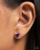 Triangular Twinkle - Purple Post Earrings - Paparazzi Accessories Post Earrings Bedazzle Me Pretty Mobile Fashion Boutique