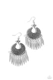 Tribal Charm - Silver Earrings - Paparazzi Accessories Earrings Bedazzle Me Pretty Mobile Fashion Boutique