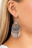 Tribal Charm - Silver Earrings - Paparazzi Accessories Earrings Bedazzle Me Pretty Mobile Fashion Boutique