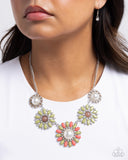 Trio Tycoon - Green Necklace - Paparazzi Accessories Necklace Bedazzle Me Pretty Mobile Fashion Boutique
