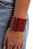 Tropical Takeover - Red Bracelet - Paparazzi Accessories Bracelet Bedazzle Me Pretty Mobile Fashion Boutique