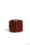 Tropical Takeover - Red Bracelet - Paparazzi Accessories Bracelet Bedazzle Me Pretty Mobile Fashion Boutique