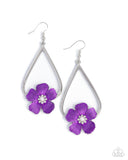 Tropical Teardrop - Purple Earrings - Paparazzi Accessories Earrings Bedazzle Me Pretty Mobile Fashion Boutique
