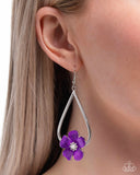 Tropical Teardrop - Purple Earrings - Paparazzi Accessories Earrings Bedazzle Me Pretty Mobile Fashion Boutique