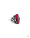Tropical Theme - Red Ring - Paparazzi Accessories Ring Bedazzle Me Pretty Mobile Fashion Boutique