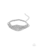 Trustworthy Twist - White Bracelet - Paparazzi Accessories Bracelet Bedazzle Me Pretty Mobile Fashion Boutique