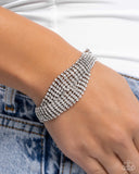 Trustworthy Twist - White Bracelet - Paparazzi Accessories Bracelet Bedazzle Me Pretty Mobile Fashion Boutique