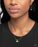 Tulip Drops - Yellow Necklace - Paparazzi Accessories Necklace Bedazzle Me Pretty Mobile Fashion Boutique