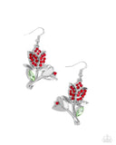 Tulip Tradition - Red Earrings - Paparazzi Accessories Earrings Bedazzle Me Pretty Mobile Fashion Boutique