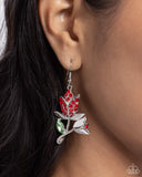 Tulip Tradition - Red Earrings - Paparazzi Accessories Earrings Bedazzle Me Pretty Mobile Fashion Boutique