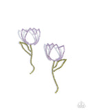 Tulip Transcendence - Purple Post Earrings - Paparazzi Accessories Post Earrings Bedazzle Me Pretty Mobile Fashion Boutique