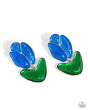 Tulip Triumph - Blue Post Earrings - Paparazzi Accessories Post Earrings Bedazzle Me Pretty Mobile Fashion Boutique