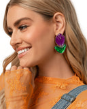 Tulip Triumph - Purple Post Earrings - Paparazzi Accessories Post Earrings Bedazzle Me Pretty Mobile Fashion Boutique