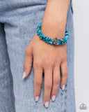 Turtle Talisman - Blue Bracelet - Paparazzi Accessories Bracelet Bedazzle Me Pretty Mobile Fashion Boutique