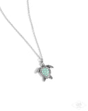 Turtle Tourist - Green Necklace - Paparazzi Accessories Necklace Bedazzle Me Pretty Mobile Fashion Boutique
