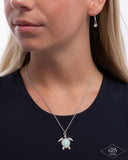Turtle Tourist - Green Necklace - Paparazzi Accessories Necklace Bedazzle Me Pretty Mobile Fashion Boutique
