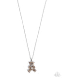 Twinkling Teddy - Brown Necklace - Paparazzi Accessories Necklace Bedazzle Me Pretty Mobile Fashion Boutique