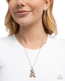 Twinkling Teddy - Brown Necklace - Paparazzi Accessories Necklace Bedazzle Me Pretty Mobile Fashion Boutique