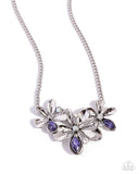 Twirling Triad - Purple Necklace - Paparazzi Accessories Necklace Bedazzle Me Pretty Mobile Fashion Boutique