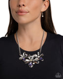 Twirling Triad - Purple Necklace - Paparazzi Accessories Necklace Bedazzle Me Pretty Mobile Fashion Boutique