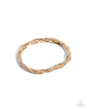 Twisted Triumph - Gold Bracelet - Paparazzi Accessories Bracelet Bedazzle Me Pretty Mobile Fashion Boutique