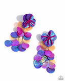 Under The Waves - Purple Earrings - Paparazzi Accessories Post Earrings Bedazzle Me Pretty Mobile Fashion Boutique