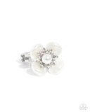 Unmatched Elegance - White Ring - Paparazzi Accessories Ring Bedazzle Me Pretty Mobile Fashion Boutique