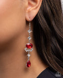 Unmatched Shimmer - Red Earrings - Paparazzi Accessories Earrings Bedazzle Me Pretty Mobile Fashion Boutique
