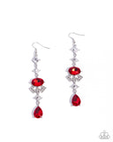 Unmatched Shimmer - Red Earrings - Paparazzi Accessories Earrings Bedazzle Me Pretty Mobile Fashion Boutique