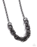 Urban Acoustics - Black Necklace - Paparazzi Accessories Necklace Bedazzle Me Pretty Mobile Fashion Boutique