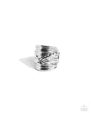 Urban Overlap - Silver Ring - Paparazzi Accessories Ring Bedazzle Me Pretty Mobile Fashion Boutique