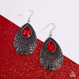 Urban Relic - Red Earrings - Paparazzi Accessories Earrings Bedazzle Me Pretty Mobile Fashion Boutique